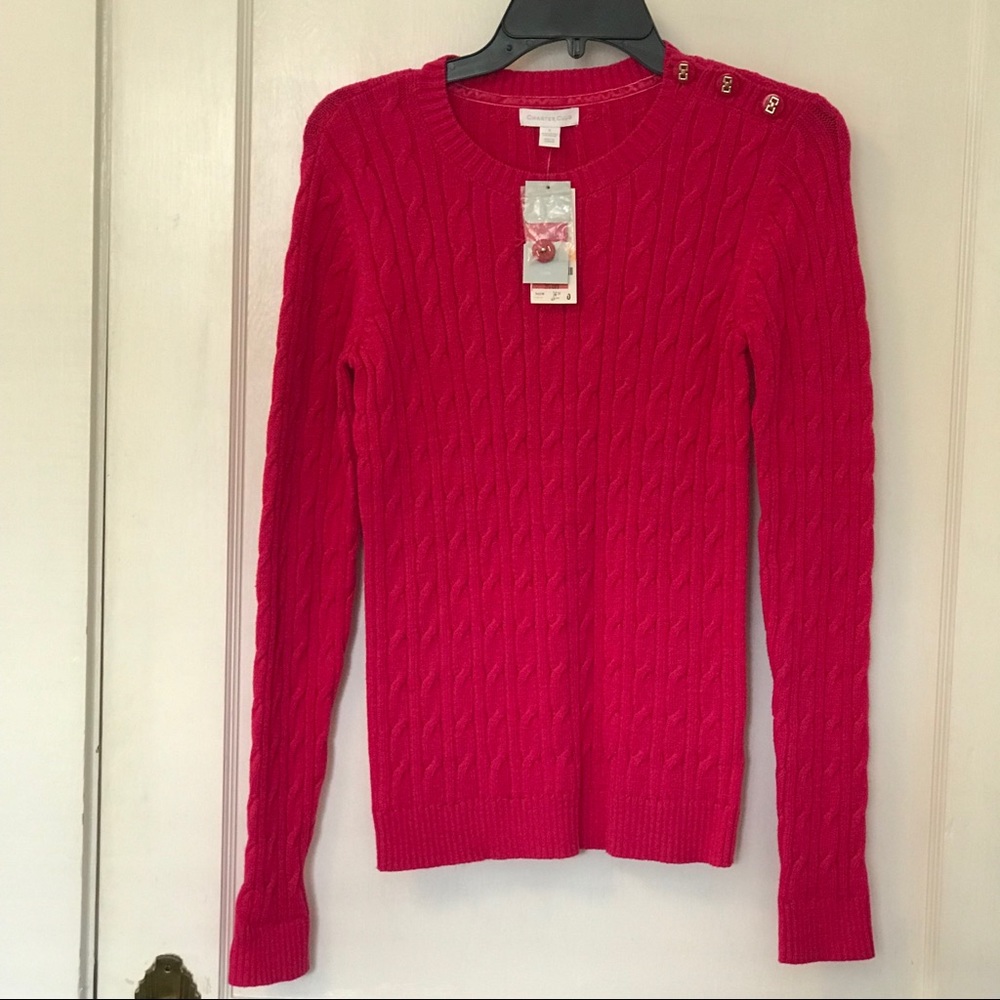 NWT Charter Club Pink Crew Neck Sweater S